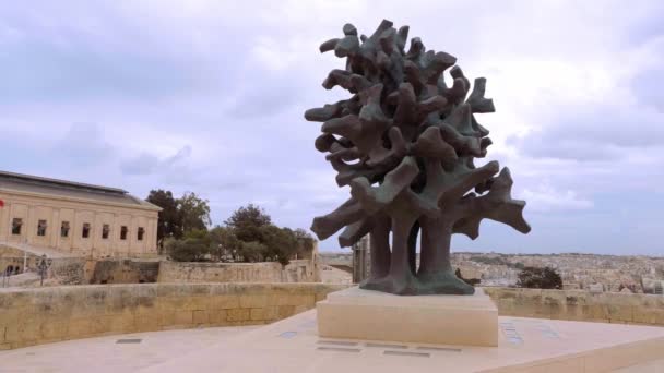 Statue Moderne Dans Ville Valette Malte Valletta Malte Mars 2020 — Video