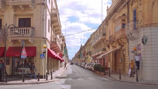 Malta Nın Mosta Kentindeki Sokak Manzarası Malta Adası Mart 2020 — Stok video