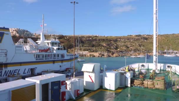 Ferry Terminal Island Gozo Gozo Μάλτα Μαρτίου 2020 — Αρχείο Βίντεο
