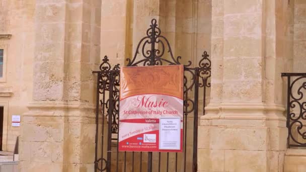 Église Sainte Catherine Italie Valette Malte Valletta Malte Mars 2020 — Video