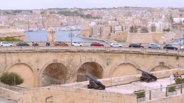 Stadsgezichten Van Valletta Hoofdstad Van Malta Reisbeelden — Stockvideo