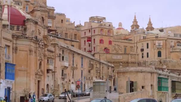 Valletta Városképei Málta Fővárosa Valletta Malta Március 2020 — Stock videók