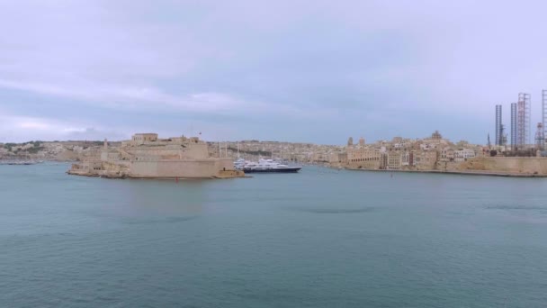 Vista Sobre Grand Harbour Valletta Imagens Viagem — Vídeo de Stock