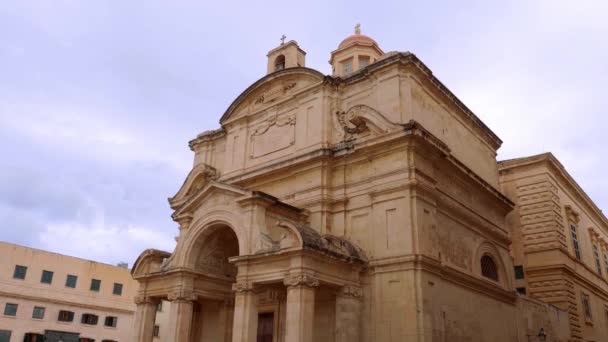 Iglesia Santa Catalina Italia Valeta Malta Imágenes Viaje — Vídeo de stock