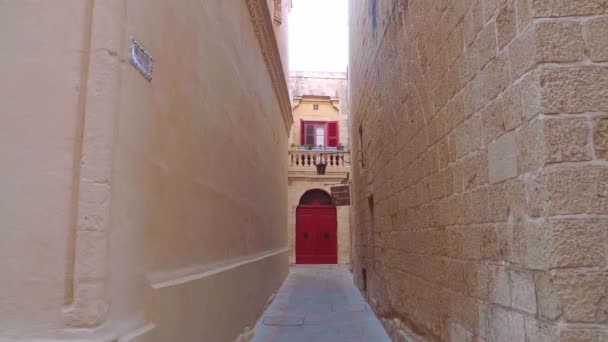 Narrow Streets Mdina Malta Travel Footage — Stock Video