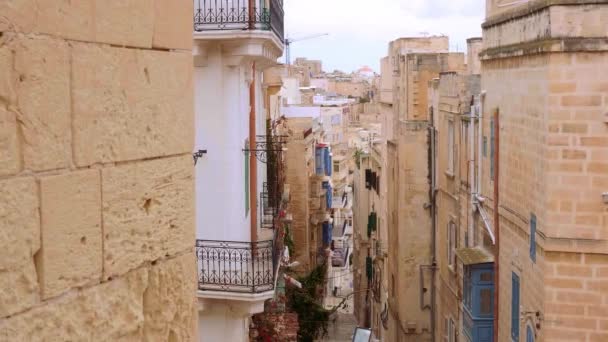 Ruas Estreitas Cidade Valletta Malta Valletta Malta Março 2020 — Vídeo de Stock