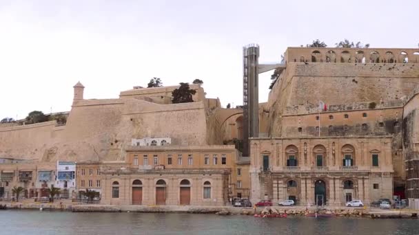 Skyline Valletta Barrakka Gardens Cestovní Záběry — Stock video