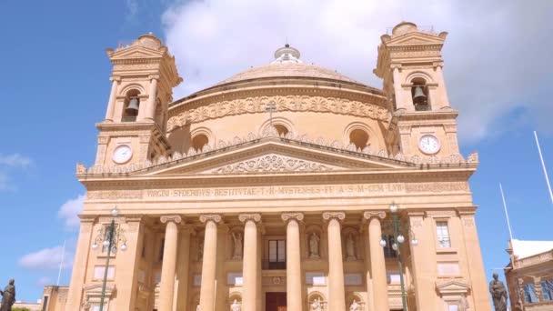 Mosta Rotanda Διάσημο Καθεδρικό Ναό Στο Νησί Της Μάλτας Νησοσ — Αρχείο Βίντεο