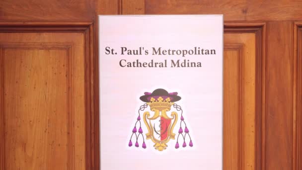 Pauls Katedralen Medina Byn Mdina Staden Medina Malta Mars 2020 — Stockvideo