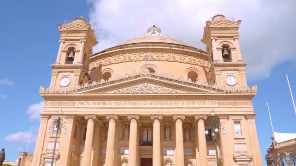 Mosta Rotunda Famous Cathedral Island Malta Travel Footage — Stock Video