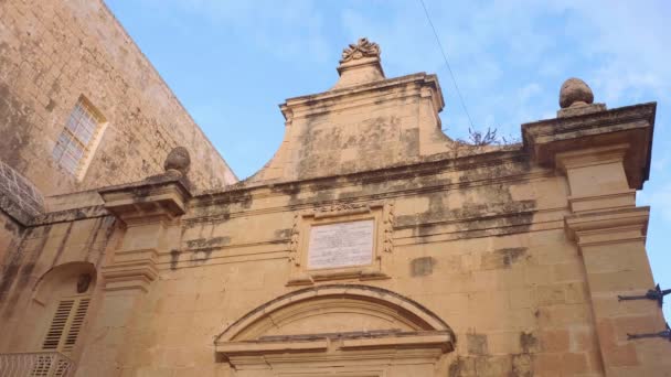 Stadsgezichten Van Mdina Voormalige Hoofdstad Van Malta Reisbeelden — Stockvideo