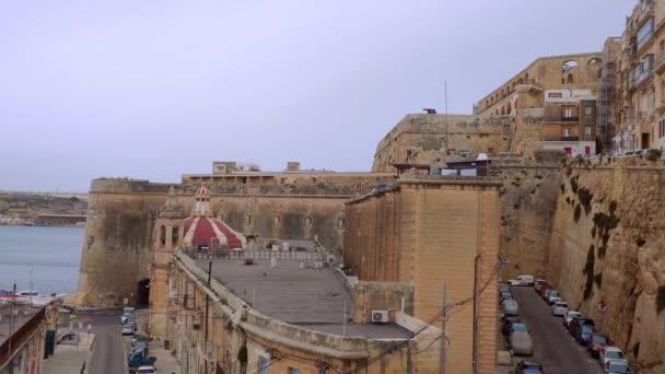 Mansiones Típicas Distrito Histórico Valeta Valletta Malta Marzo 2020 — Vídeo de stock