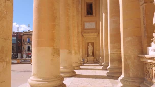Mosta Rotanda Beroemde Kathedraal Het Eiland Malta Eiland Malta Malta — Stockvideo