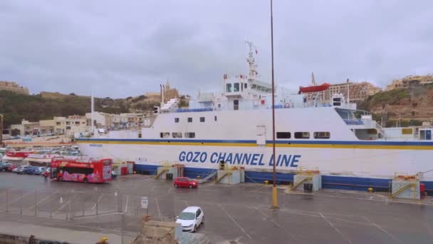 Terminal Traghetti Sull Isola Gozo Isola Malta Malta Marzo 2020 — Video Stock