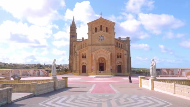 Berühmter Pinu Schrein Eine Beliebte Kirche Auf Der Insel Gozo — Stockvideo