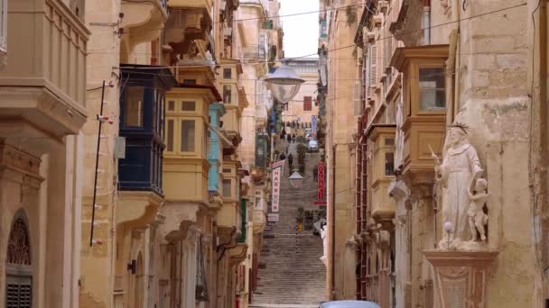 Steps Hill Valletta Malta Valletta Malta March 2020 — Stock Video