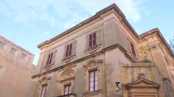 Mdina Polis Merkezi Tarihi Şehir Medina Malta Şehri Mart 2020 — Stok video