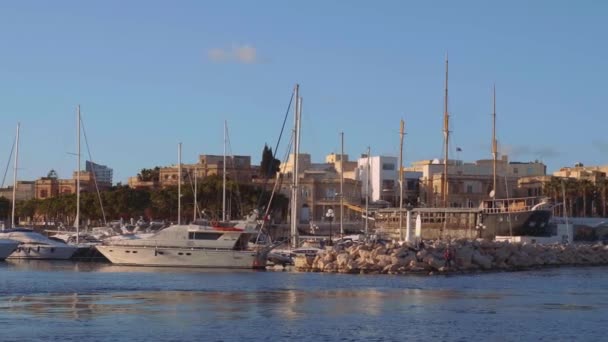 Haven Van Valletta Haven Hoofdstad Malta Stad Valletta Malta Maart — Stockvideo