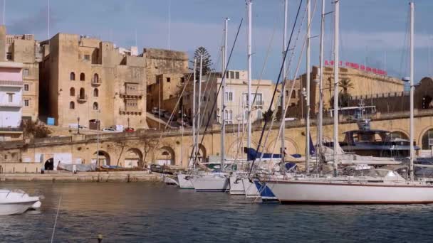 Stadsgezichten Van Valletta Hoofdstad Van Malta Valletta Malta Maart 2020 — Stockvideo