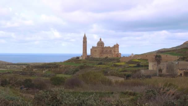Ünlü Pinu Tapınağı Gozo Adası Nda Popüler Bir Kilise Seyahat — Stok video