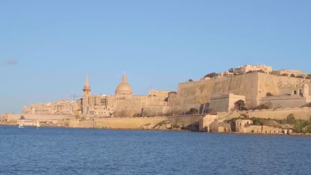 Pohledy Město Valletta Hlavní Město Malta Záběry Cest — Stock video