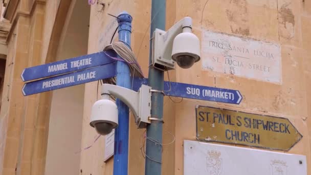 Segnaletica Stradale Valletta Malta Valletta Malta Marzo 2020 — Video Stock