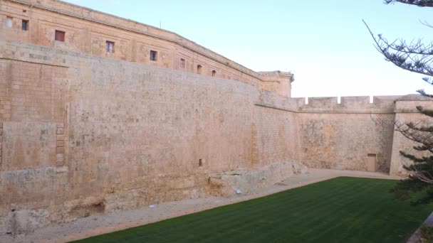 Stadtansichten Von Mdina Der Ehemaligen Hauptstadt Maltas Reiseaufnahmen — Stockvideo