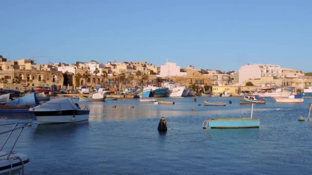 Das Kleine Fischerdorf Marsaxlokk Auf Der Insel Malta Insel Malta — Stockvideo