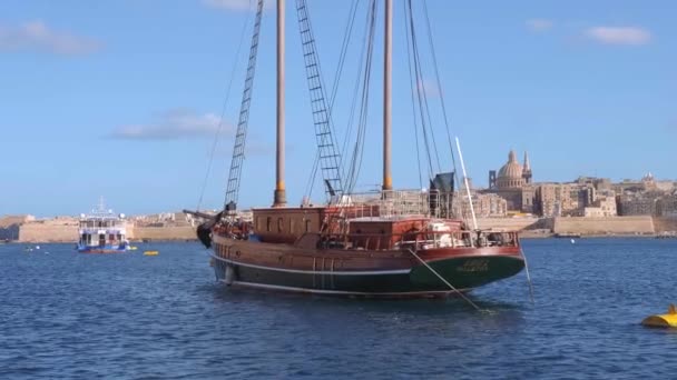 Stadsgezichten Van Valletta Hoofdstad Van Malta City Valletta Malta Maart — Stockvideo