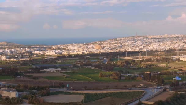 Mdina Dan Mosta Valletta Nın Muhteşem Manzarası Seyahat Görüntüleri — Stok video