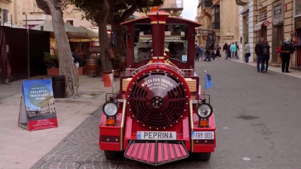 Trains Attractions Malte Dans Ville Valette Valletta Malte Mars 2020 — Video