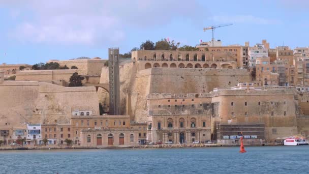 Malta Valletta Nın Inanılmaz Silüeti Seyahat Görüntüleri — Stok video