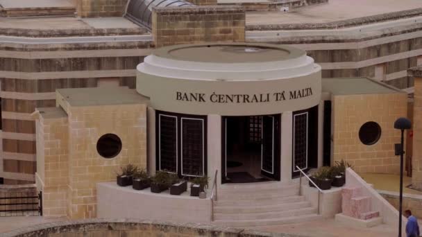 Центральный Банк Мальты Валлетте Valletta Malta Марта 2020 — стоковое видео