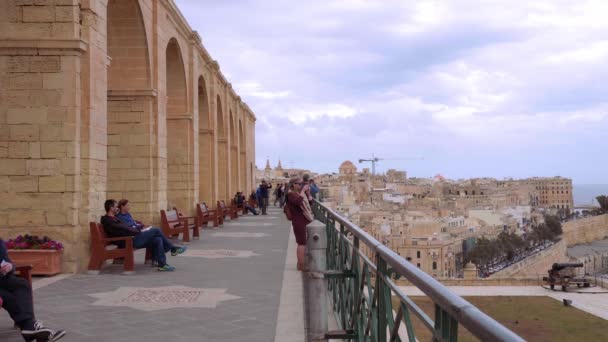 Observation Platform Upper Barrakka Gardens Valletta Malta Valletta Malta Mars — Stockvideo