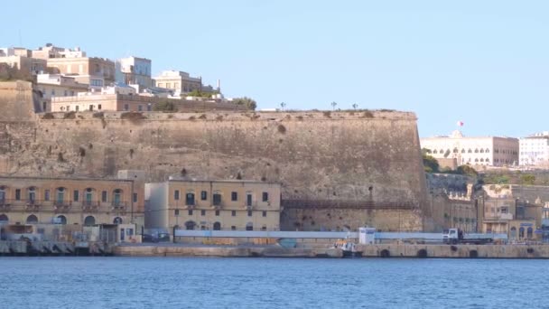 Hajókirándulás Valletta Kikötője Mentén Máltán Utazási Felvételek — Stock videók