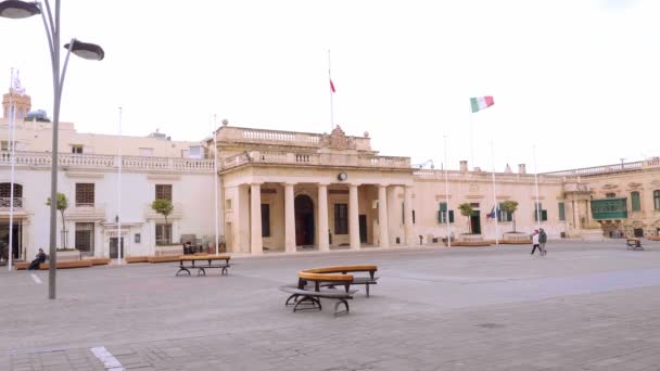 Valletta Malta Daki Aziz Georges Meydanı Valletta Malta Mart 2020 — Stok video