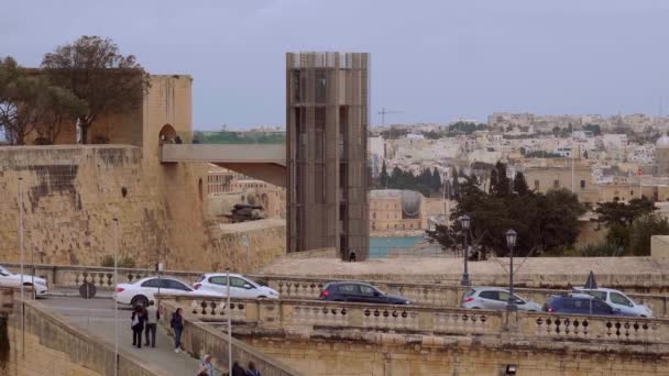 Barrakka Tuinen Lift Valletta Malta Valletta Malta Maart 2020 — Stockvideo