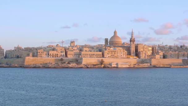 Valletta Városképei Málta Fővárosa Utazási Felvételek — Stock videók