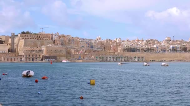 Malta Nın Başkenti Valletta Nın Şehir Manzaraları Seyahat Görüntüleri — Stok video