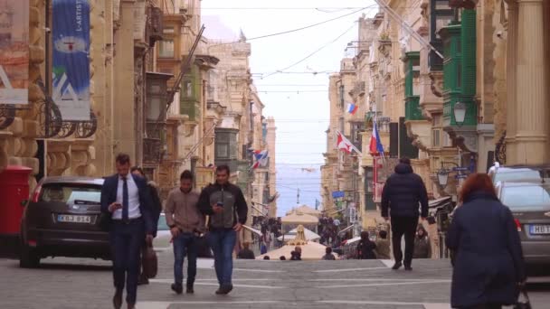 瓦莱塔市 马耳他首都 瓦莱萨 Malta 2020年3月5日 — 图库视频影像