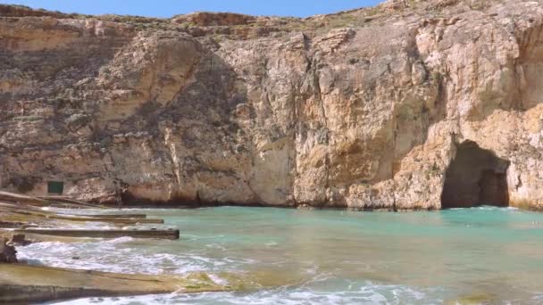 Δημοφιλές Ορόσημο Στο Νησί Gozo Εσωτερική Θάλασσα Ταξιδιωτικό Υλικό — Αρχείο Βίντεο