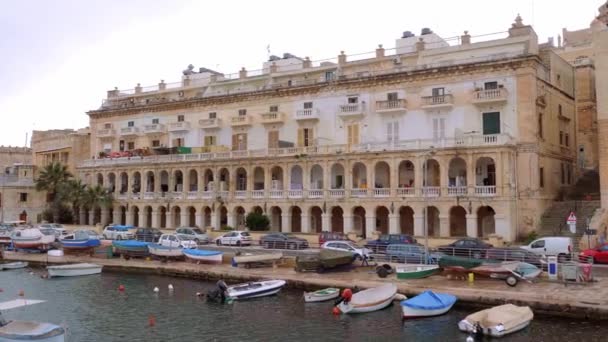 Piękny Wielki Port Valletta Malta Valletta Malta Marca 2020 — Wideo stockowe