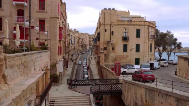 Stadslandskap Valletta Huvudstad Malta Valletta Malta Mars 2020 — Stockvideo