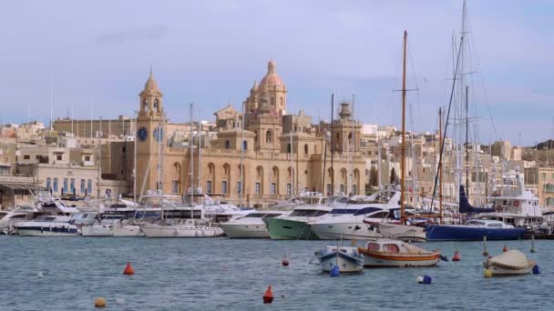 Valletta Daki Muhteşem Grand Harbour Bölgesi Valletta Malta Mart 2020 — Stok video