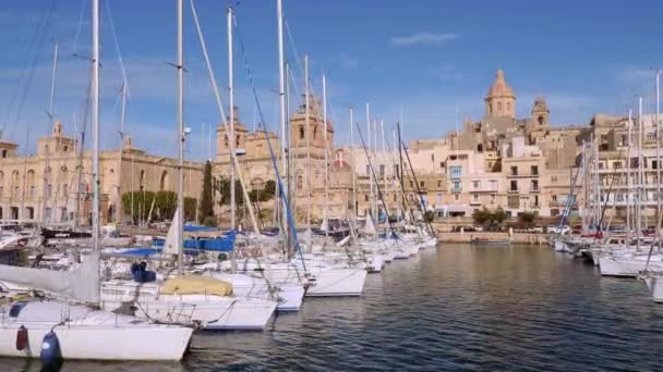 Grand Harbour Valletta Capital City Malta Valletta Malta March 2020 — Stock Video
