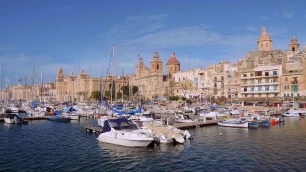 Grand Harbour Valletta Hoofdstad Van Malta Valletta Malta Maart 2020 — Stockvideo