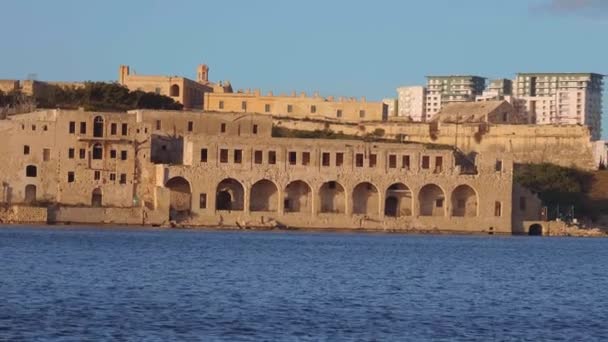 Vieux Murs Bâtiments Malte Séquences Voyage — Video