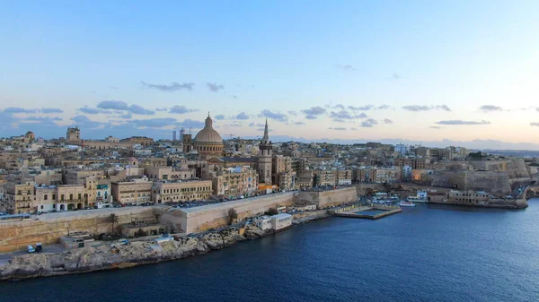 Vista Aérea Sobre Cidade Valletta Capital Malta Fotografia Aérea — Fotografia de Stock