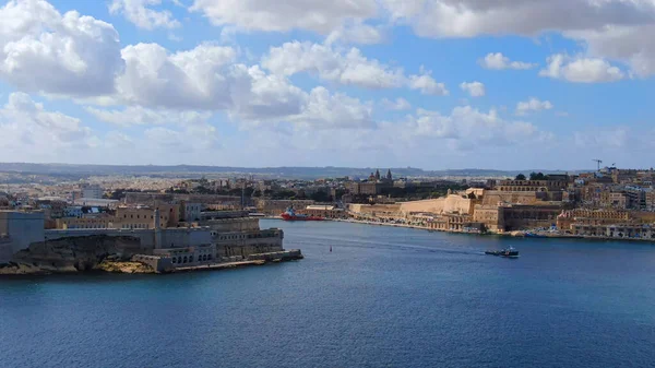 Вид Воздуха Мальту Город Валлетта Аэрофотосъемка — стоковое фото