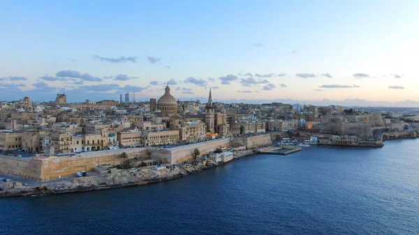 Vista Aérea Sobre Cidade Valletta Capital Malta Fotografia Aérea — Fotografia de Stock